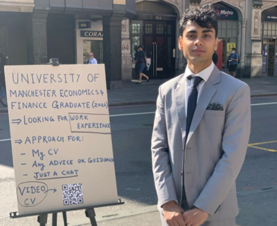 featured image thumbnail for post Amir Kidwai stood outside Liverpool Street Station